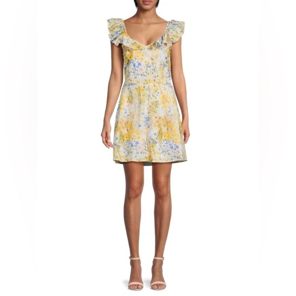 Wildfox Blair Floral Ruffle Mini Dress - Size S